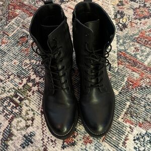 Sam Edelman Black Leather Combat Boots
